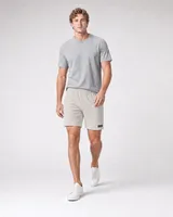 StringKing Men's Pima Terry Shorts - Relaxed Fit, Moonstruck, Full Front Angle - Human Model