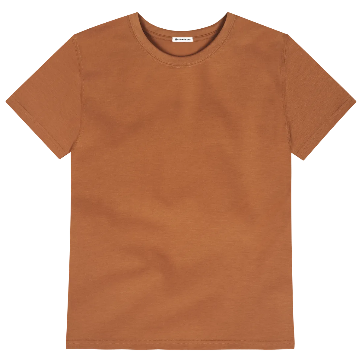 StringKing Men's FlexStyle Short Sleeve Crewneck T-Shirt - Relaxed Fit, Bombay Brown, Front