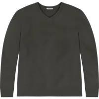 StringKing Men's Pima Terry Long Sleeve V-Neck Tee - Sharp Fit, Peat, Front