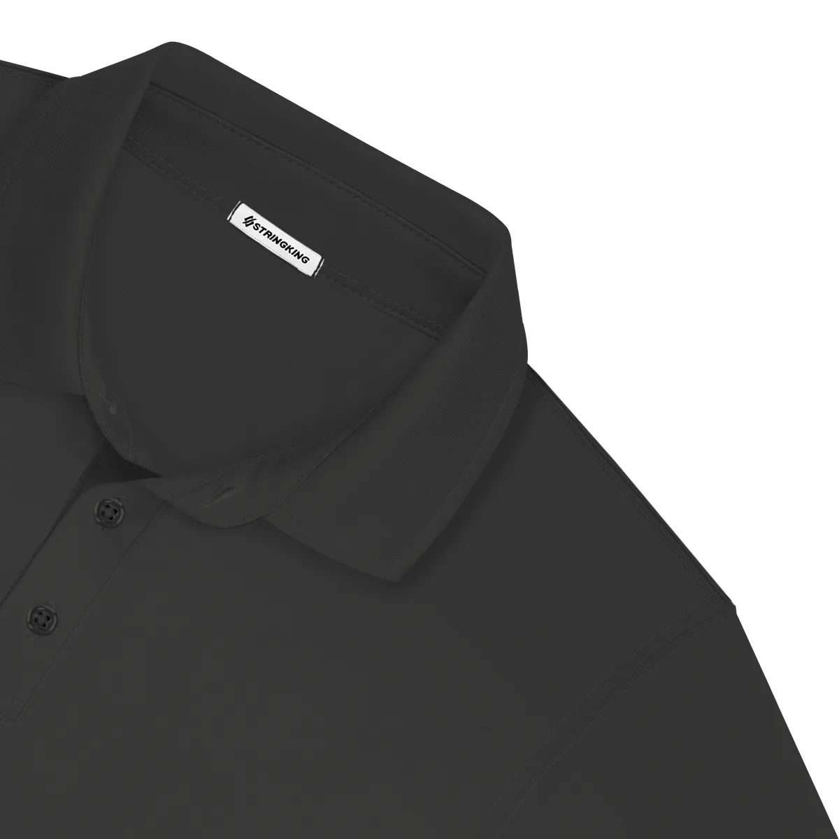 StringKing Men's StayCool Polo - Sharp Fit, Black, Detail