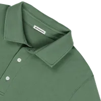 StringKing Men's Pima Cotton Polo Sweatshirt - Relaxed Fit, Green, Detail