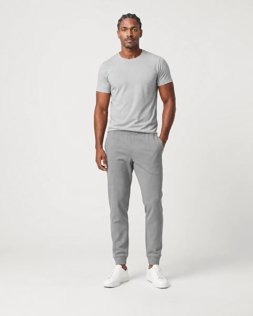 StringKing Men's StayWarm Joggers - Sharp Fit, Gray, Full Front - Human Model