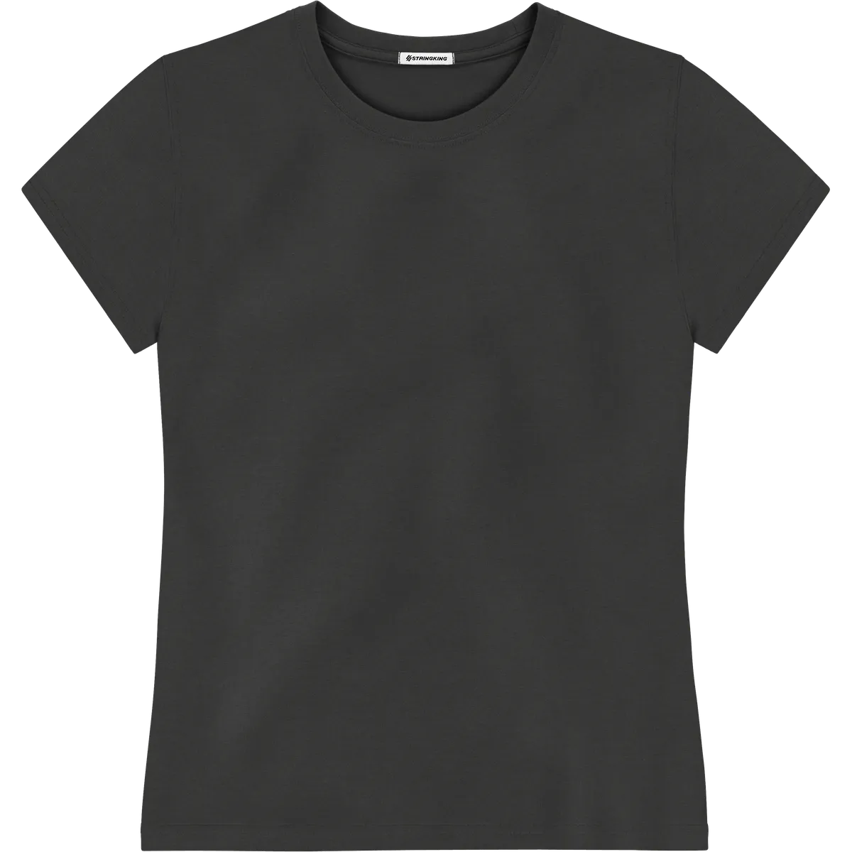 StringKing Women's Pima Jersey Tee - Relaxed Fit, Black, Front