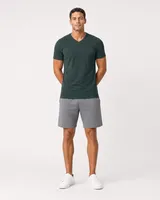 StringKing Men's Pima Terry V-Neck Tee - Sharp Fit, Pine Grove, Full Front - Human Model - Top of head to Knees