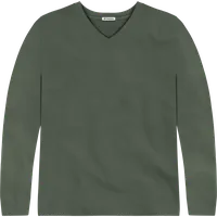StringKing Men's Pima Terry Long Sleeve V-Neck Tee - Relaxed Fit, Moss, Front