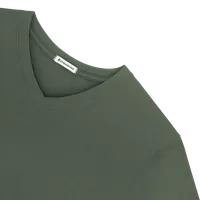 StringKing Men's Pima Jersey V-Neck Tee - Relaxed Fit, Moss, Detail