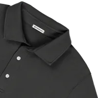 StringKing Men's Pima Cotton Polo Sweatshirt - Relaxed Fit, Black, Detail
