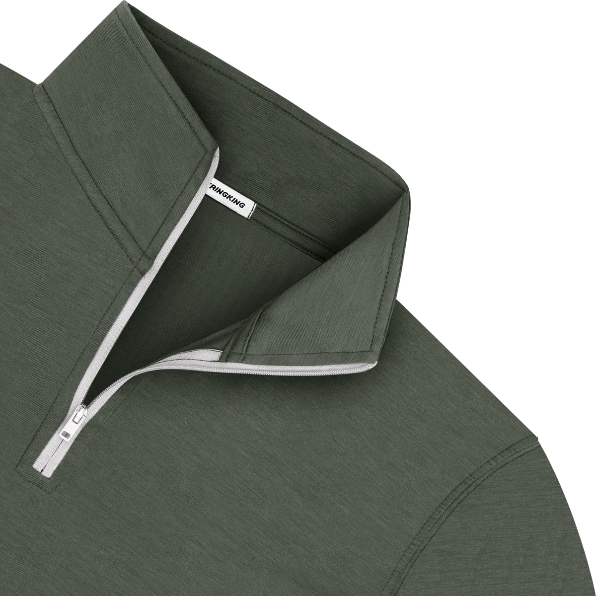 StringKing Men's FlexStyle Quarter Zip - Relaxed Fit, Thyme, Detail