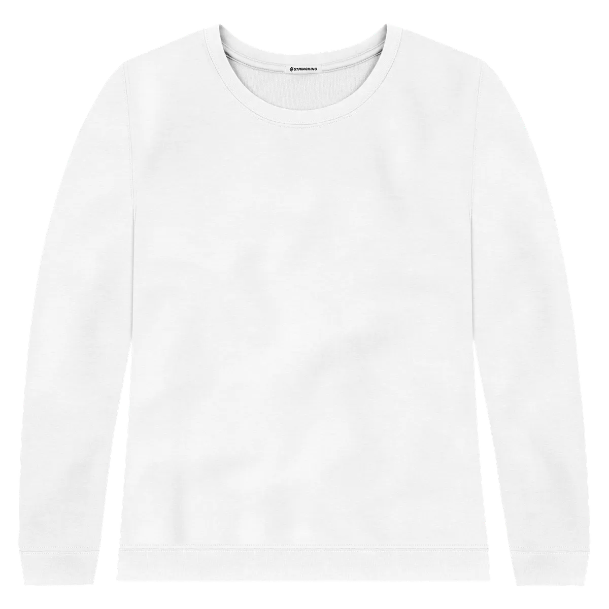 StringKing Women's Pima Cotton Crewneck Sweatshirt - Relaxed Fit, White, Front