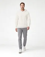 StringKing Men's Pima Terry Hoodie - Relaxed Fit, Tofu, Full Front Angle - Human Model