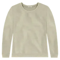 StringKing Women's Pima Cotton Crewneck Sweatshirt - Relaxed Fit, Khaki Green, Front