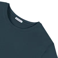 StringKing Men's Pima Cotton Long Sleeve Crewneck T-Shirt - Sharp Fit, Navy, Detail