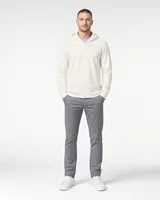 StringKing Men's Pima Jersey Hoodie - Sharp Fit, Tofu, Full Front - Human Model