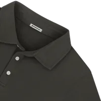 StringKing Men's Pima Terry Long Sleeve Polo - Relaxed Fit, Peat, Detail