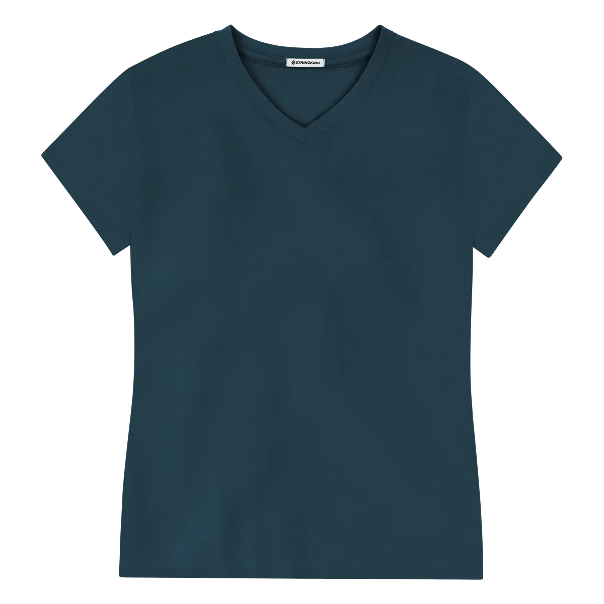 StringKing Women's Pima Jersey V-Neck Tee - Sharp Fit, Navy, Front