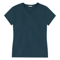 StringKing Women's Pima Jersey V-Neck Tee - Sharp Fit, Navy, Front