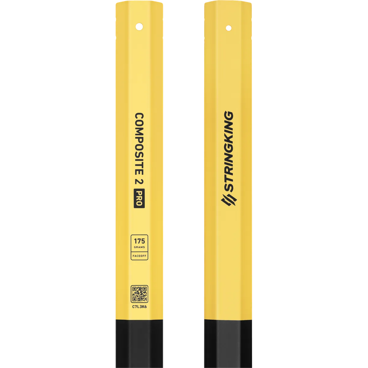 StringKing Composite 2 Pro Faceoff Bottom Lever - 175 Grams, Black / Yellow, Top Section, Vertical, Right, Left