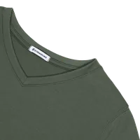 StringKing Women's FlexStyle Long Sleeve V-Neck T-Shirt - Sharp Fit, Thyme, Detail