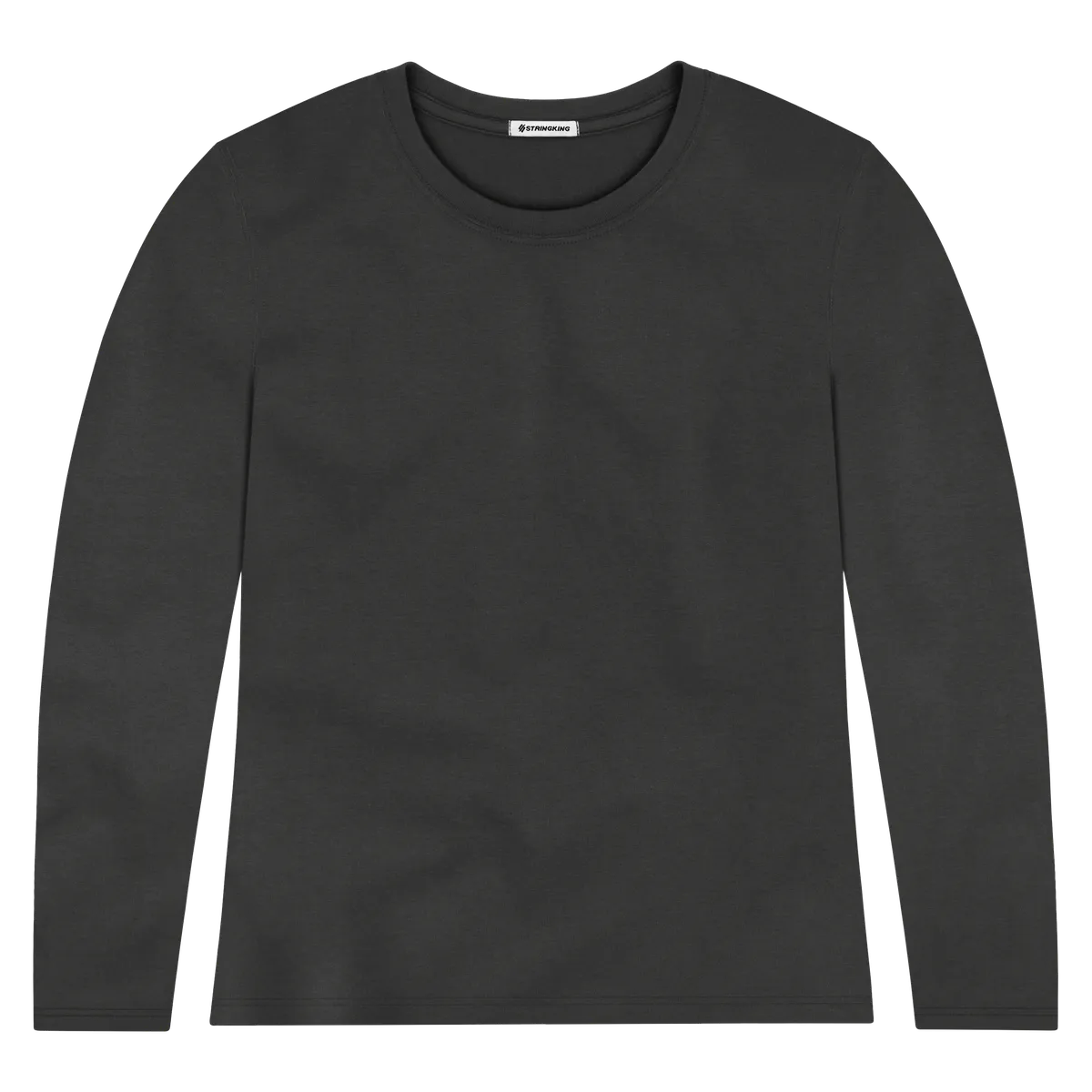 StringKing Women's Pima Jersey Long Sleeve Tee - Sharp Fit, Black, Front