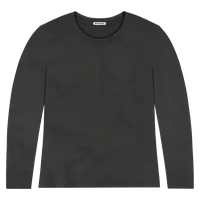 StringKing Women's Pima Jersey Long Sleeve Tee - Sharp Fit, Black, Front