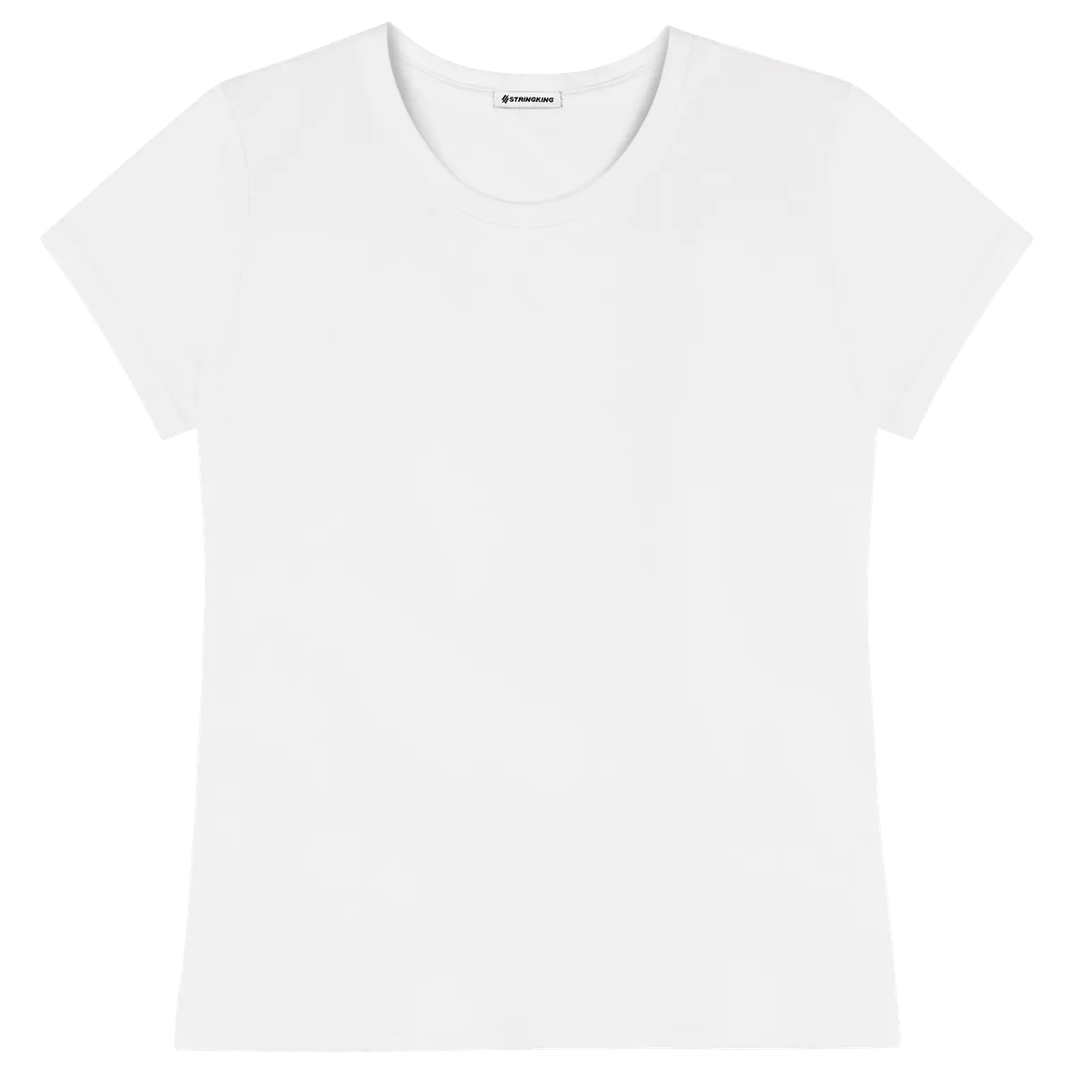 StringKing Women's Pima Cotton Short Sleeve Crewneck T-Shirt - Relaxed Fit, White, Front