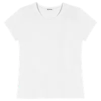 StringKing Women's Pima Cotton Short Sleeve Crewneck T-Shirt - Relaxed Fit, White, Front