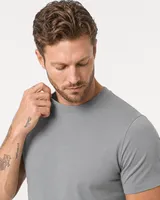 StringKing Men's StayWarm Tee - Sharp Fit, Gray, Collar Shoulder - Human Model