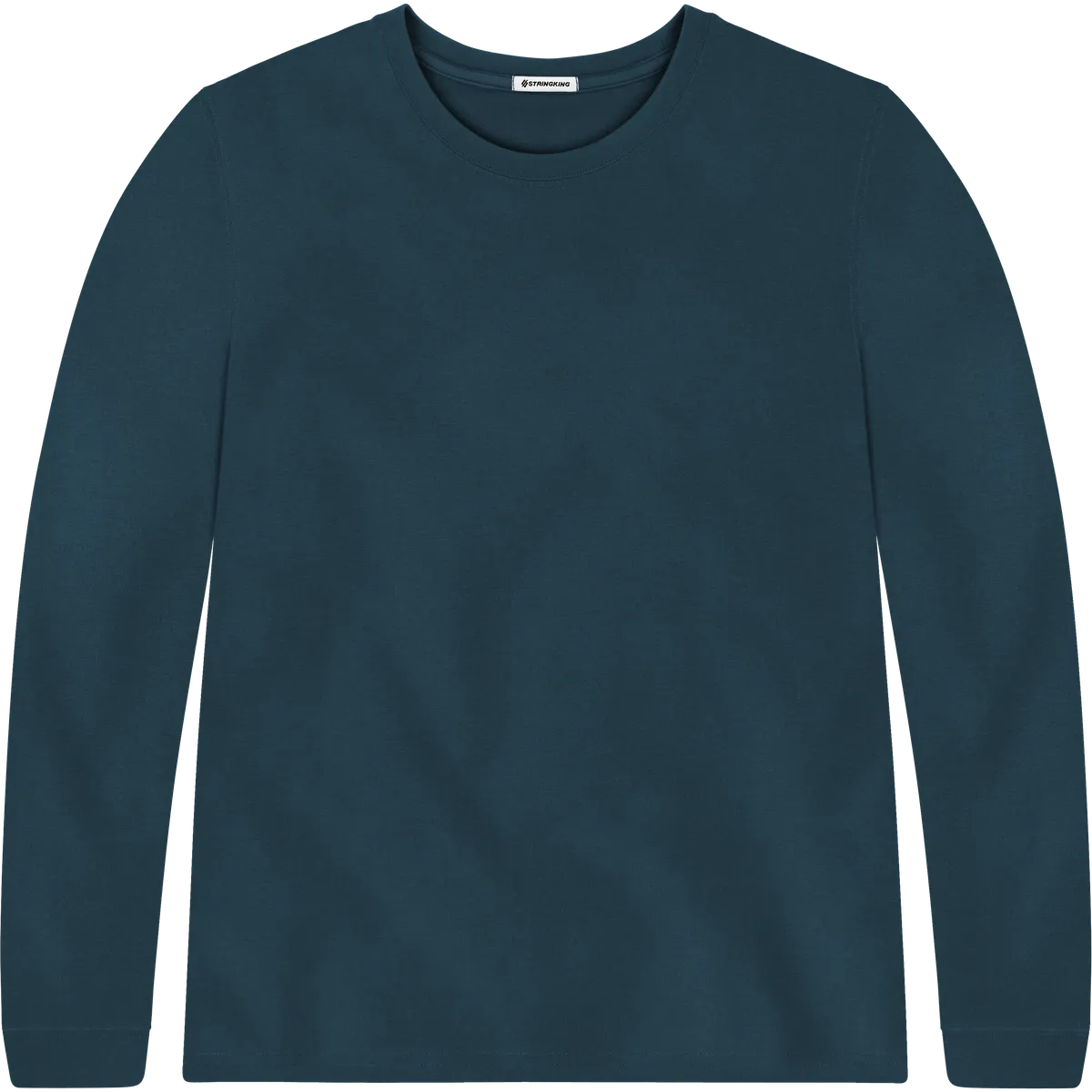 StringKing Men's Pima Terry Long Sleeve Tee - Sharp Fit, Navy, Front