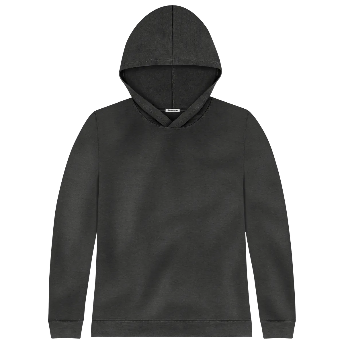 StringKing Women's Pima Cotton Hoodie - Relaxed Fit, Black, Front