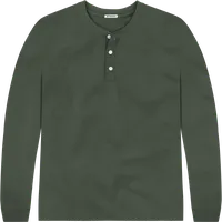 StringKing Men's Pima Jersey Henley - Relaxed Fit, Moss, Front