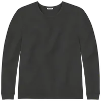 StringKing Men's Pima Cotton Long Sleeve Crewneck T-Shirt - Sharp Fit, Black, Front