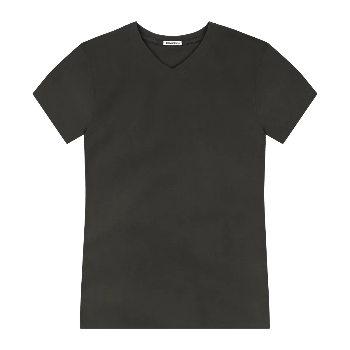 StringKing Men's Pima Jersey V-Neck Tee - Sharp Fit, Peat, Front