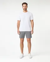 StringKing Men's Pima Terry Tee - Relaxed Fit, White, Full Front - Human Model