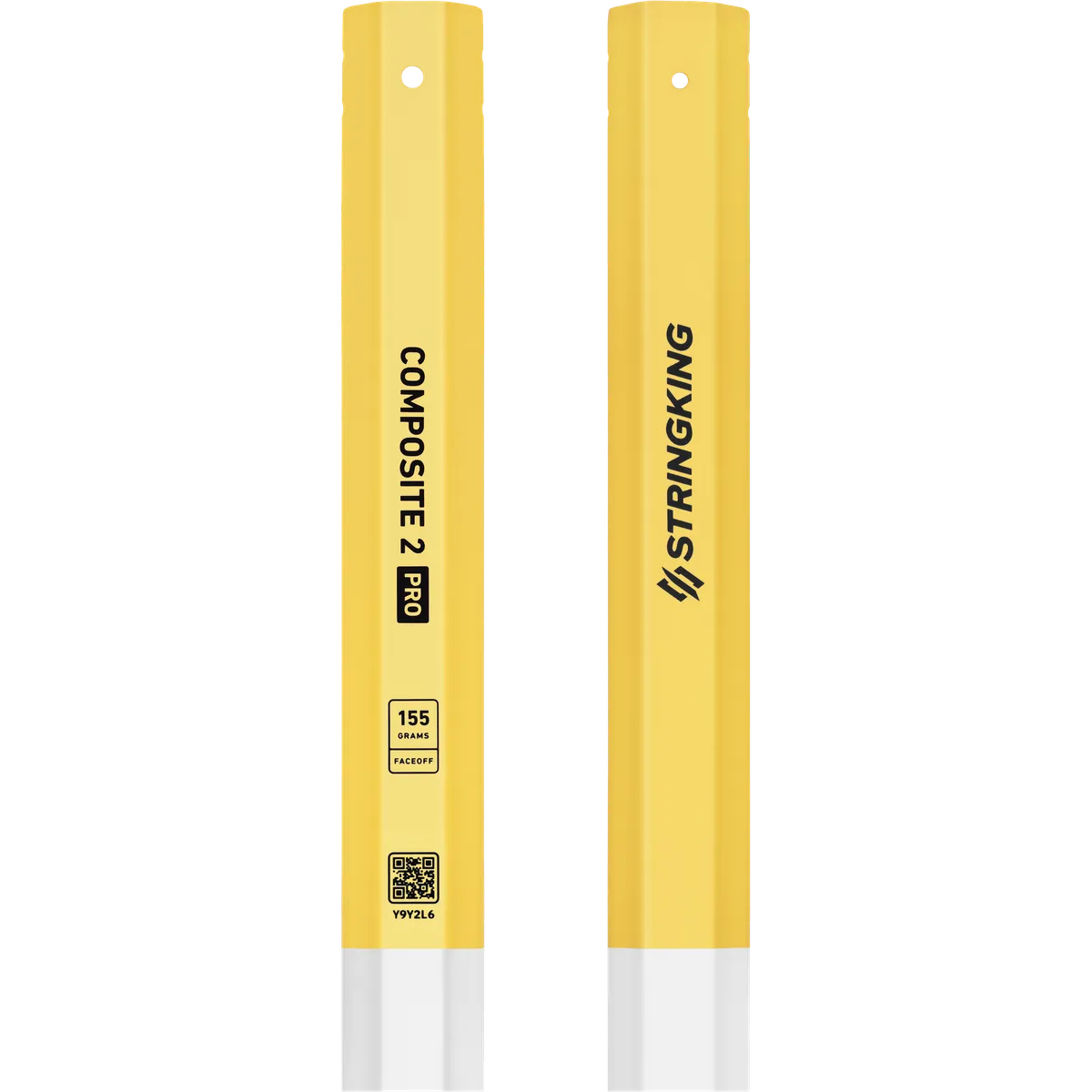 StringKing Composite 2 Pro Faceoff Bottom Lever - 155 Grams, White / Yellow, Top Section, Vertical, Right, Left