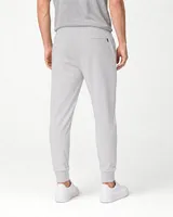 StringKing Men's StayCool Joggers - Relaxed Fit, Light Gray, Full Back - Human Model - Chest to Feet