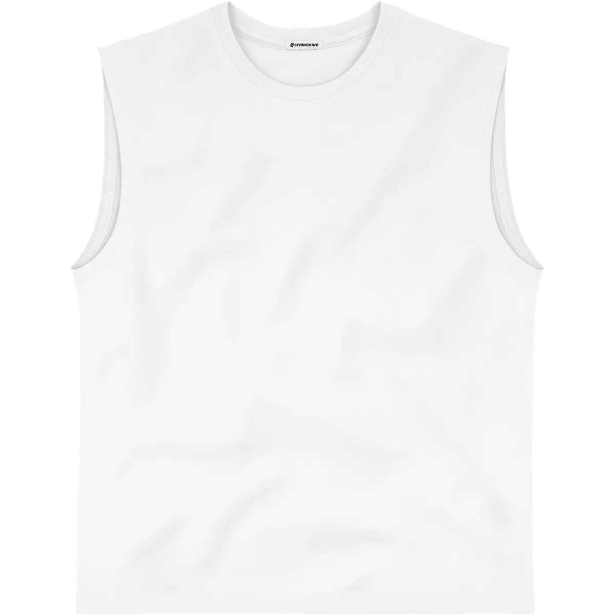 StringKing Men's StayCool Tank Top - Relaxed Fit, White, Front