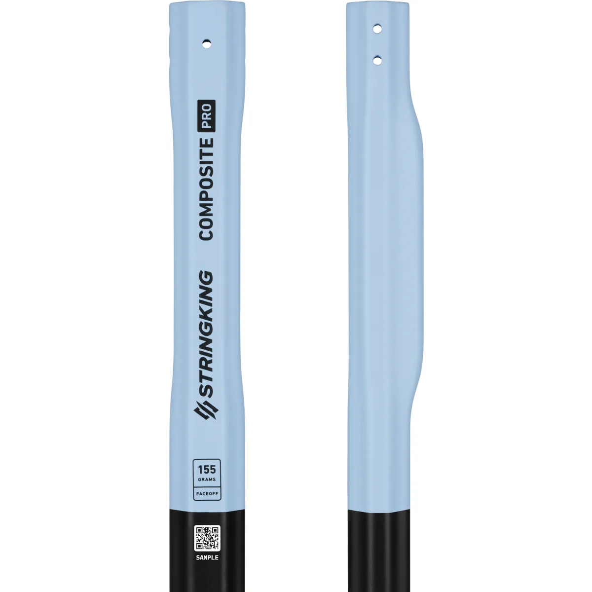 StringKing Men's Composite Pro Faceoff - 155 Grams, Black / Carolina, Top Section, Left Side, Front