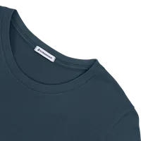 StringKing Women's Pima Cotton Long Sleeve Crewneck T-Shirt - Relaxed Fit, Navy, Detail