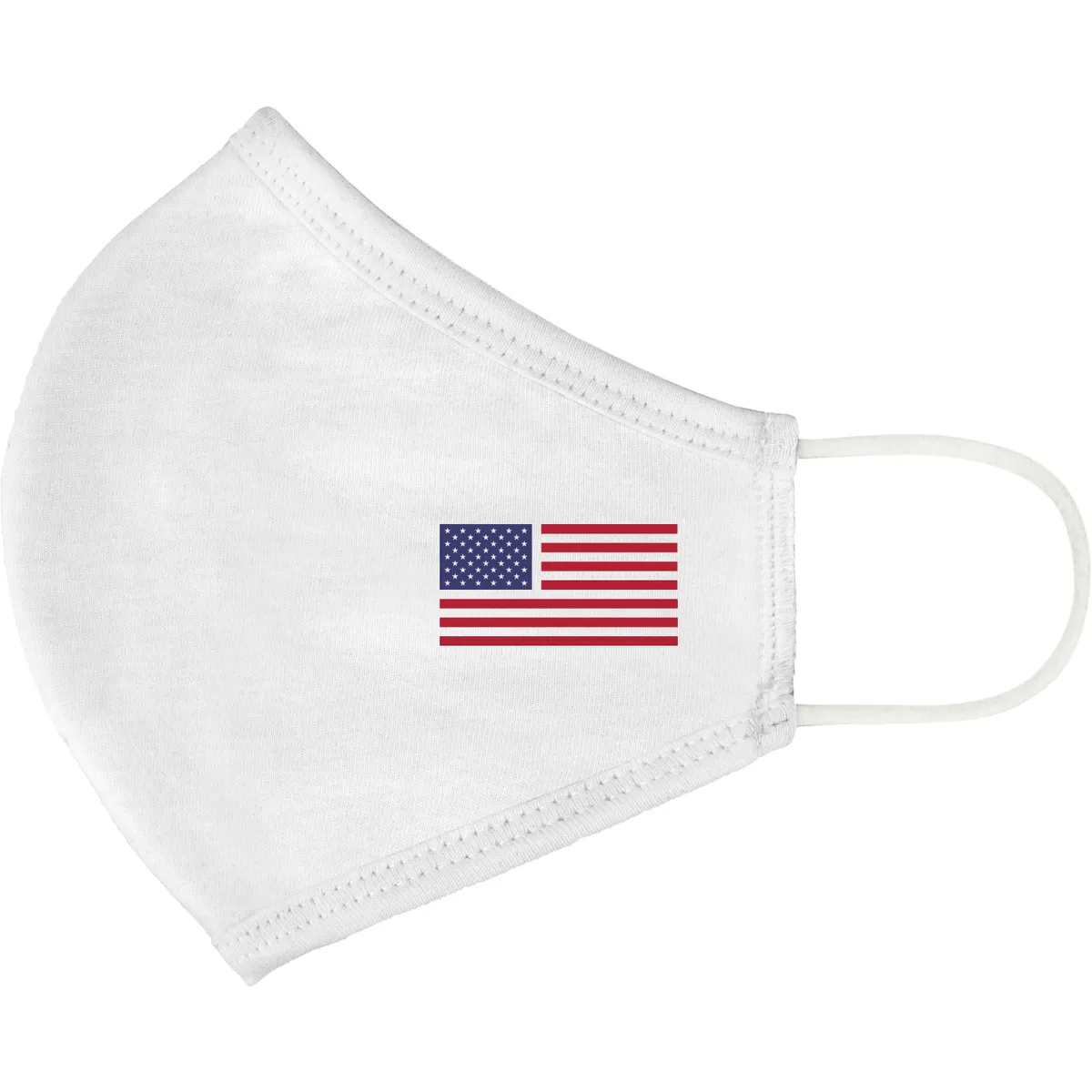 Washable Cloth Face Mask USA Made Printed Logo White