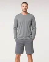 StringKing Men's StayWarm Long Sleeve Tee - Sharp Fit, Gray, Full Front - Human Model - Top of head to Knees