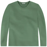 StringKing Men's FlexTech Long Sleeve Crewneck T-Shirt - Relaxed Fit, Green, Front