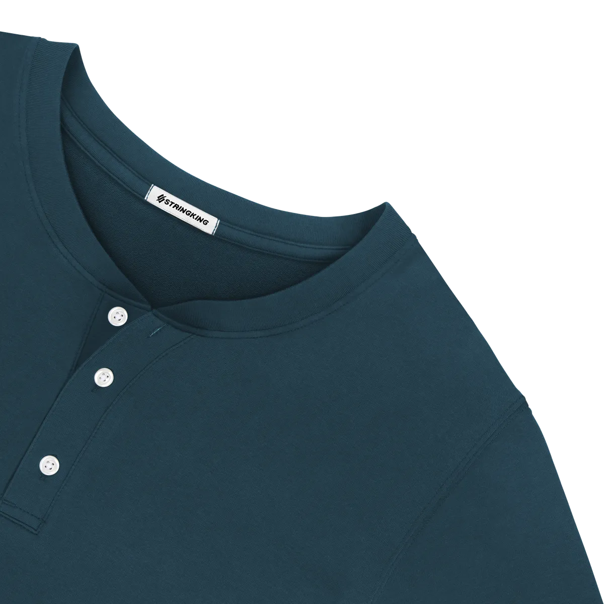 StringKing Men's Pima Terry Henley - Relaxed Fit, Navy, Detail