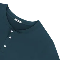 StringKing Men's Pima Terry Henley - Relaxed Fit, Navy, Detail