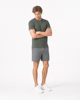 StringKing Men's Pima Jersey Tee - Sharp Fit, Moss, Full Front Angle - Human Model