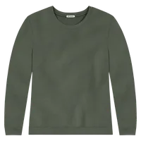 StringKing Women's Pima Cotton Crewneck Sweatshirt - Sharp Fit, Moss, Front