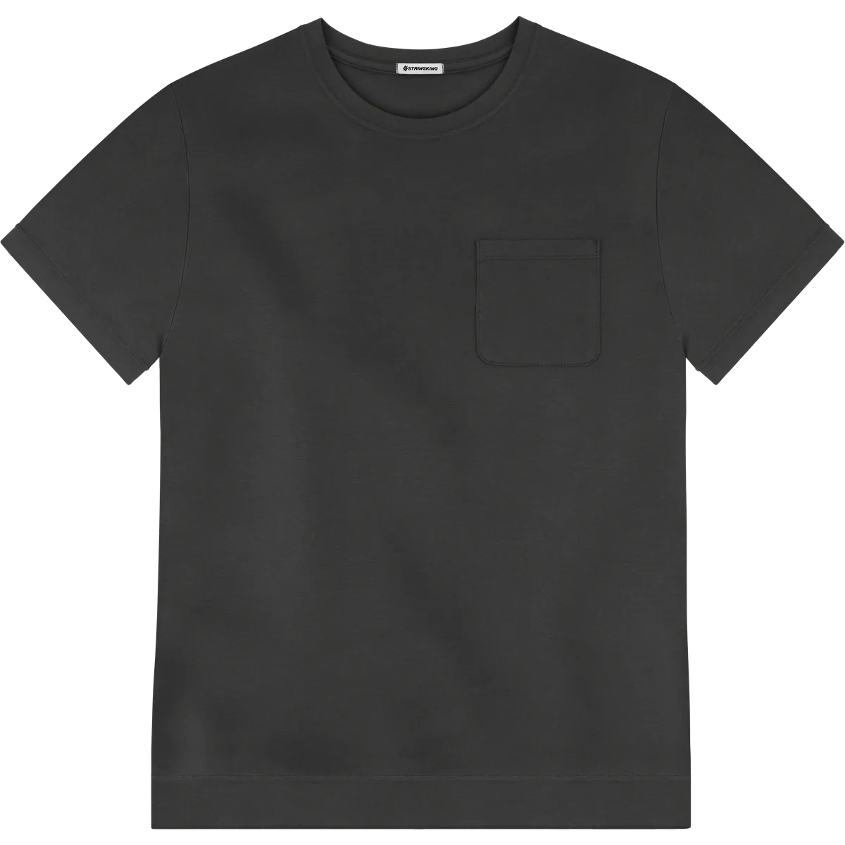 StringKing Men's Pima Jersey Pocket Tee Multi - Relaxed Fit, Black, Front