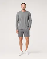 StringKing Men's StayWarm Long Sleeve Tee - Sharp Fit, Gray, Full Front - Human Model