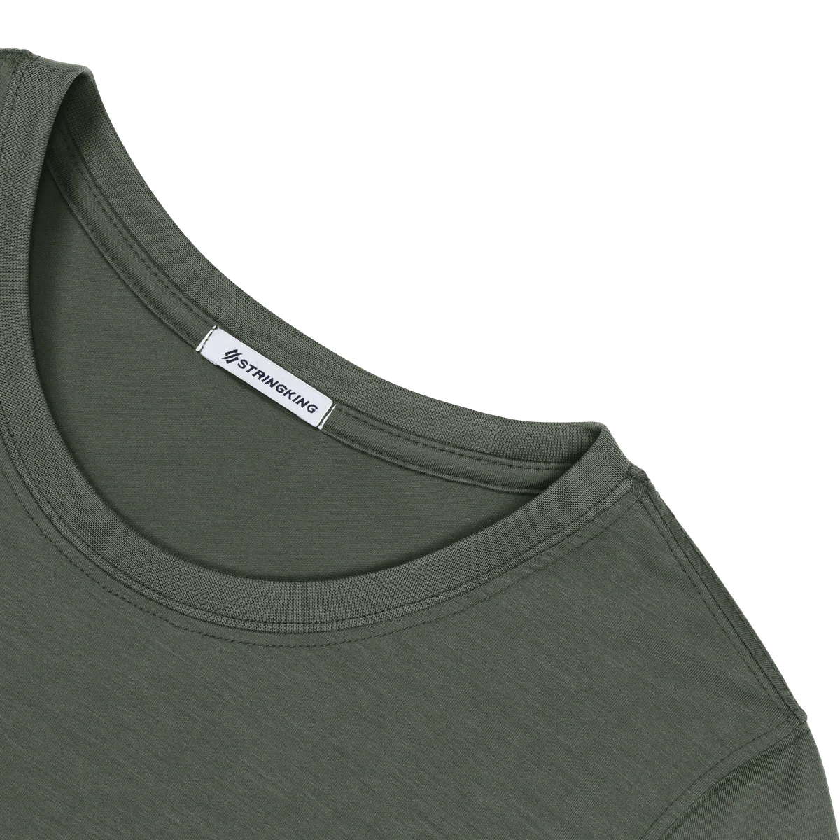 StringKing Women's FlexStyle Long Sleeve Crewneck T-Shirt - Sharp Fit, Thyme, Detail