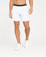 StringKing Men's StayCool Boxers - Relaxed Fit, White, Full Front - Human Model - Waist to Mid-calf