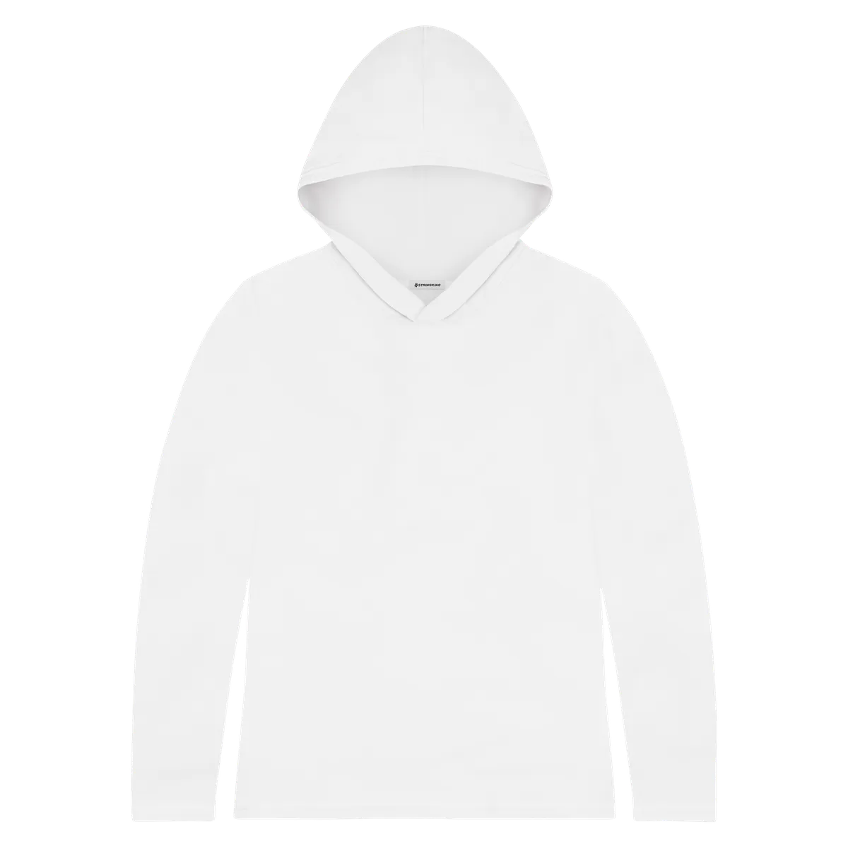 StringKing Women's Pima Cotton Lightweight Hoodie - Sharp Fit, White, Front